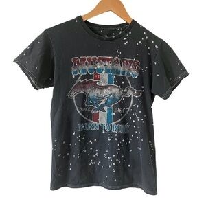 Junk Food Mustang Acid Wash Distressed Graphic Tee XS